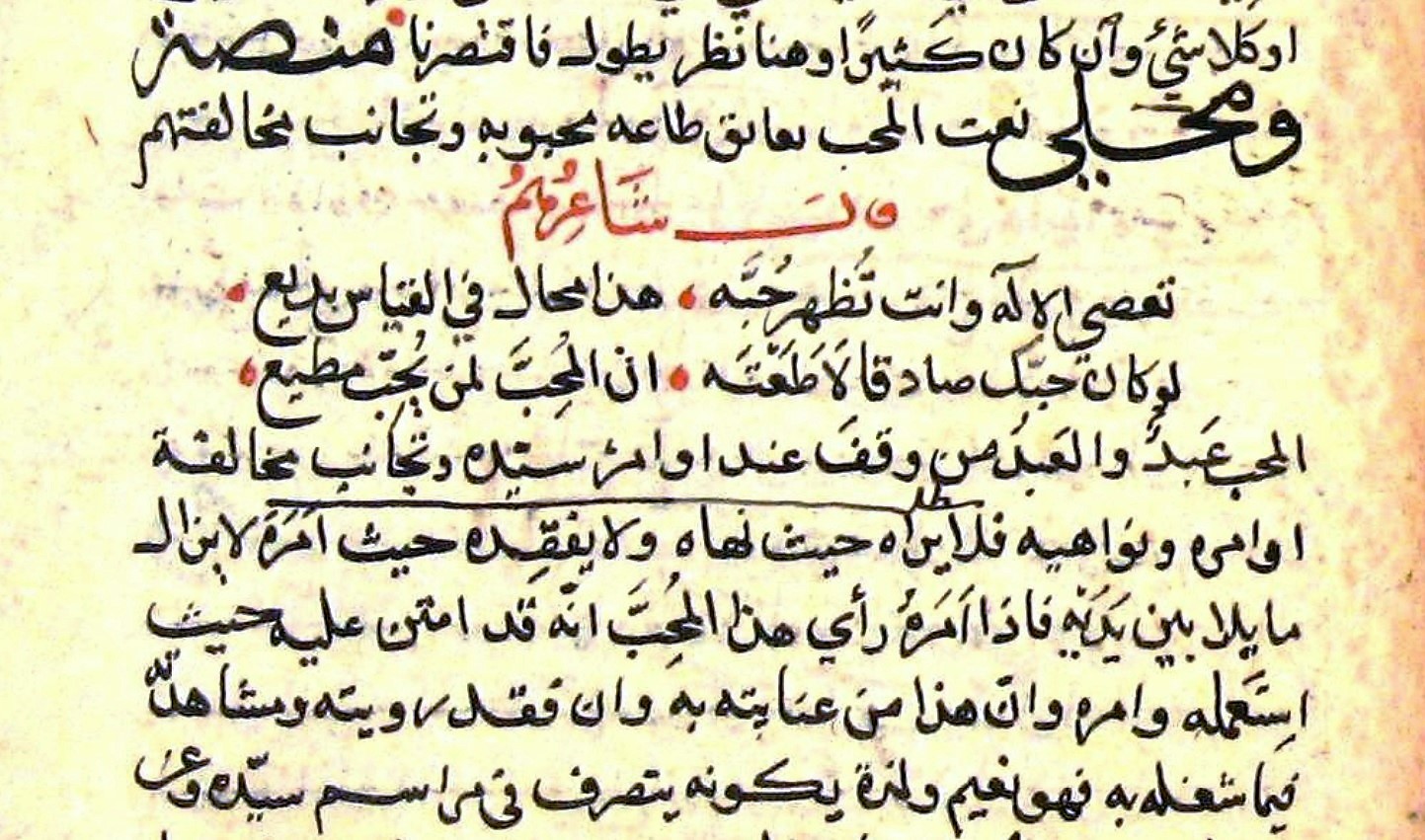 A manuscript excerpt with several closely spaced lines of Arabic handwriting.